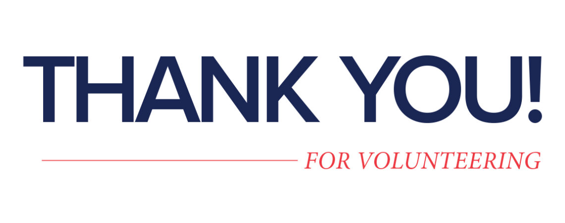 THANK YOU FOR Volunteering 2020