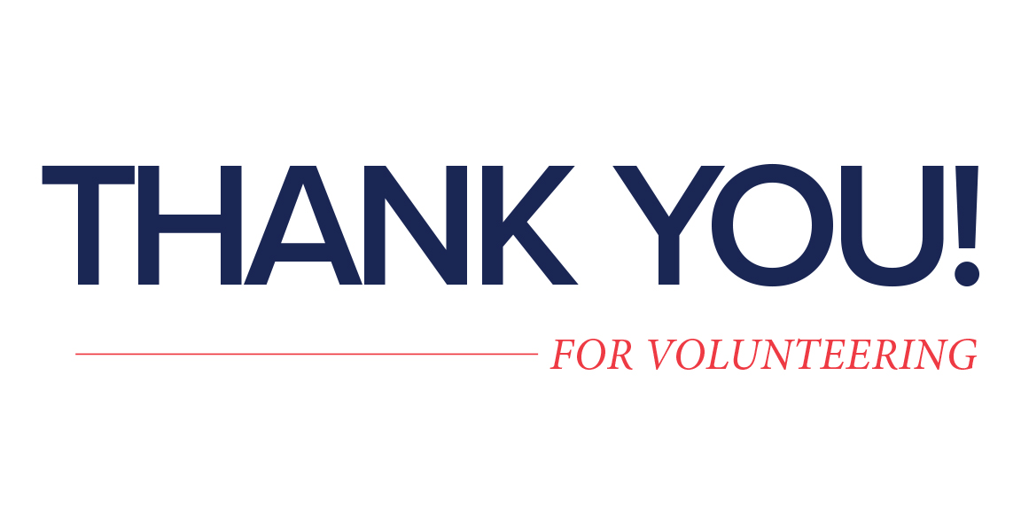 THANK YOU FOR Volunteering 2020